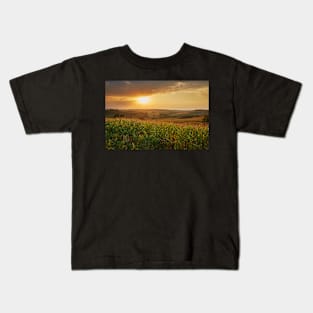 Corn field at sunset Kids T-Shirt